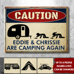 Custom Name Camping Gifts for Couples - Personalized Metal Sign
