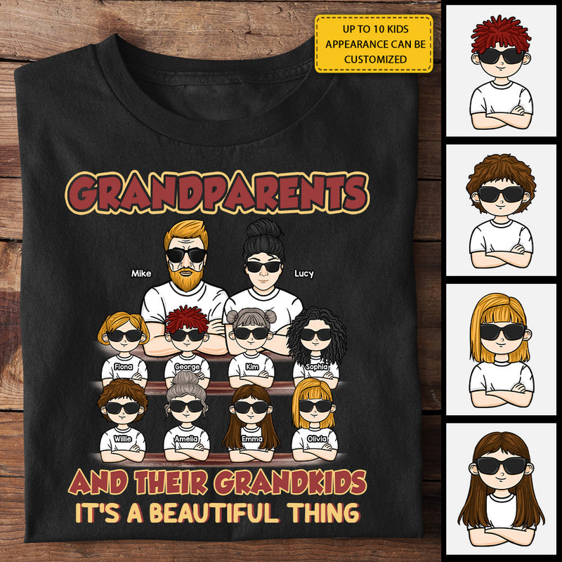 Grandparents & Their Grandkids - Personalized T-shirt, Hoodie - Gift For Couples, Husband Wife