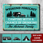Custom Name Camping Drinking Gifts for Campers - Personalized Metal Sign