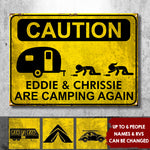 Custom Name Funny Camping Gifts - Personalized Metal Sign