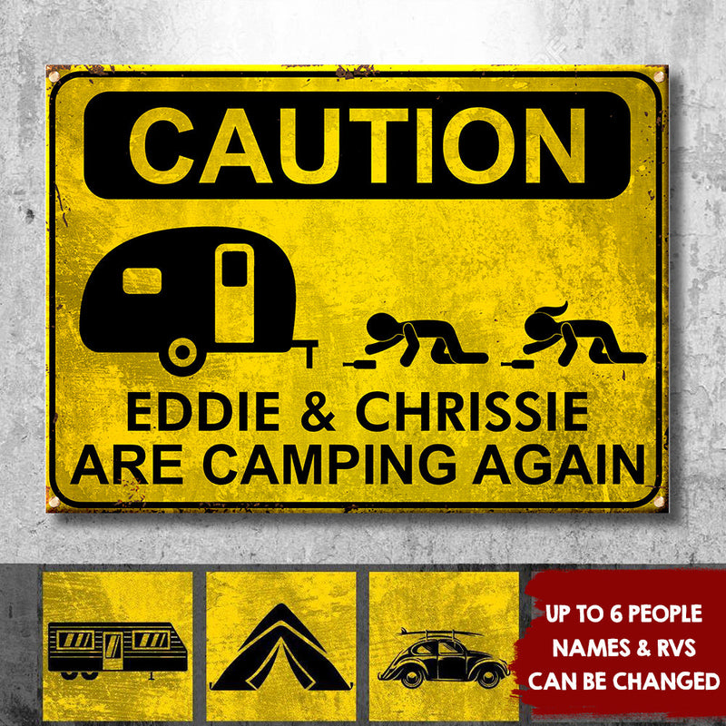 Custom Name Funny Camping Gifts - Personalized Metal Sign