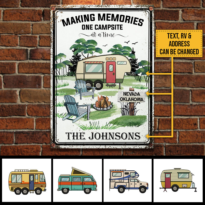Custom Family Camping Gifts for Campers - Personalized Metal Sign