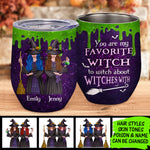 Custom Name Halloween Witch Gifts for Women - Personalized Wine Tumbler