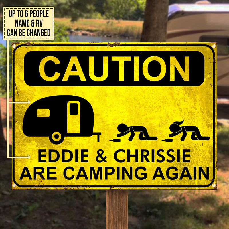 Custom Name Funny Camping Gifts - Personalized Metal Sign
