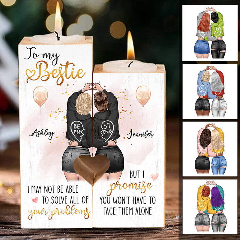 I Promise You Won't Have To Face Them Alone - Personalized Candle Holder