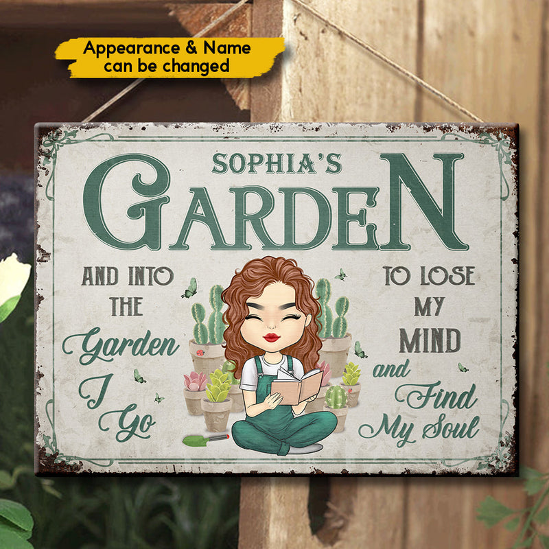 I Go Into The Garden To Find My Soul - Personalized Metal Sign