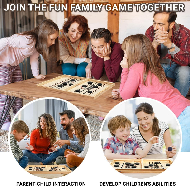 Tabletop Shuffleboard Game for Competitive Family Fun - Board Game