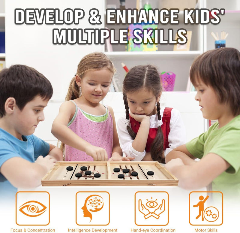 Tabletop Shuffleboard Game for Competitive Family Fun - Board Game