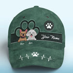 Custom Dog Paw Heartbeat Pet Lover Gifts - Personalized Classic Cap
