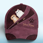 Custom Two Cats Paw Print Gifts for Cat Lovers - Personalized Classic Cap