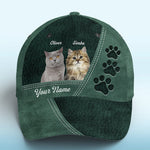 Custom Photo Cat Paw Print Gifts for Cat Lovers - Personalized Classic Cap