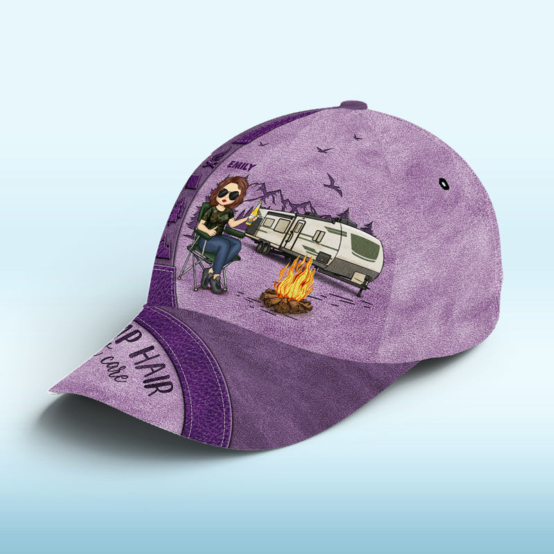 Custom Camping Character Camp Hair Don't Care Gifts for Campers - Personalized Classic Cap