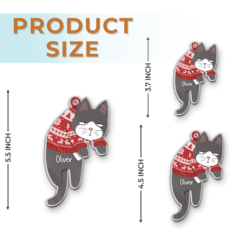 Custom Name Christmas Cat Gifts for Cat Lovers - Personalized Ornament