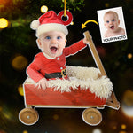 Custom Photo Baby Santa Christmas Keepsake - Personalized Ornament