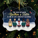 Custom Name Brother and Sister Christmas Gifts - Personalized Ornament