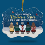 Custom Name Brother and Sister Christmas Gifts - Personalized Ornament