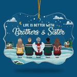 Custom Name Sibling Christmas Gifts - Personalized Ornament