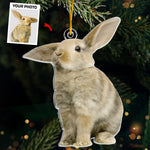 Custom Photo Rabbit Christmas Gifts for Bunny Lovers - Personalized Ornament