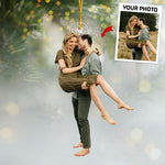 Custom Photo Couple Christmas Gifts - Personalized Ornament