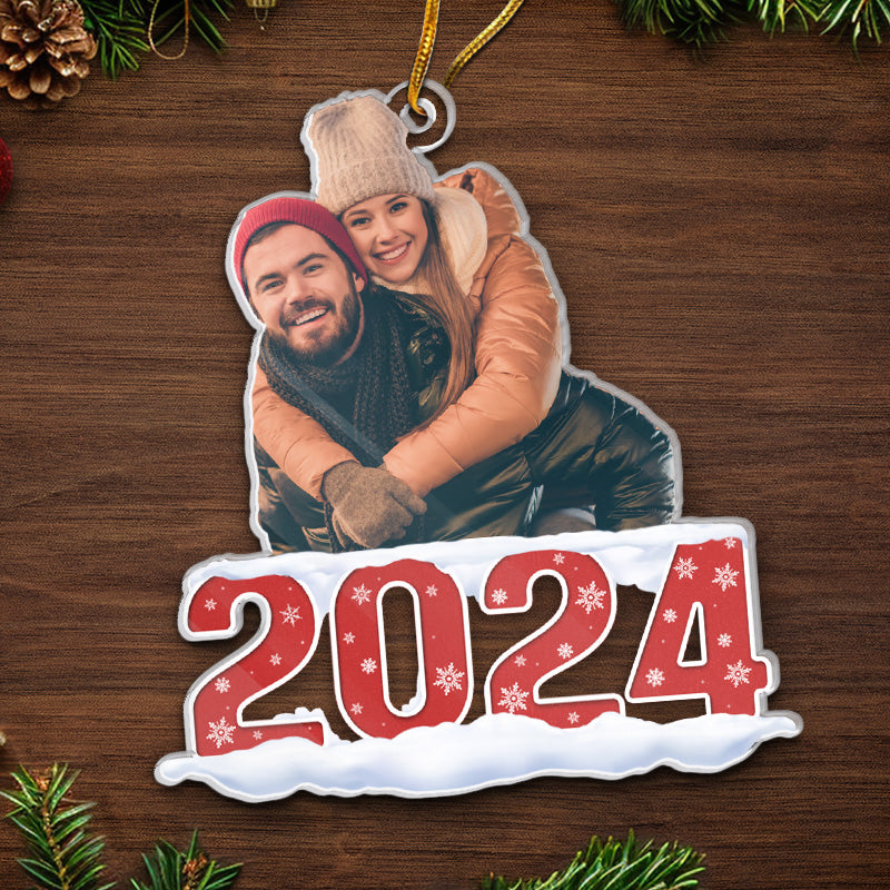 Custom Photo Together Forever - Couple Personalized Custom Ornament - Acrylic Custom Shaped - Christmas Gift For Husband Wife, Anniversary