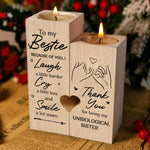 Unbiological Sister Bestie Friendship Gift - Candle Holder