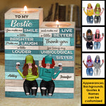 Custom Name Bestie Sister Gifts for Women - Personalized Color Candle Holder