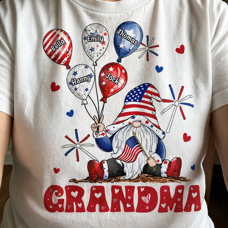 World's Best Nana - Family Personalized Custom Unisex Patriotic T-shirt, Hoodie, Sweatshirt - Independence Day, 4th Of July, Birthday Gift For Grandma