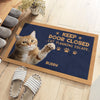 Custom Photo Don't Let The Pets Out - Dog & Cat Personalized Custom Home Decor Decorative Mat - House Warming Gift, Gift For Pet Owners, Pet Lovers