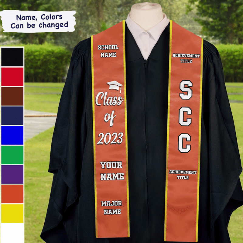 Custom Name Graduation Volleyball Gifts for Women - Personalized Stoles