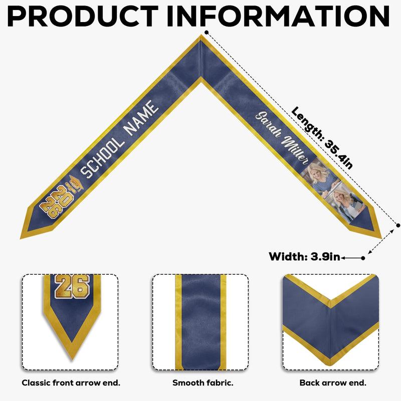 Custom Photo Graduation Gifts for Her - Personalized Stoles