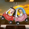 Custom Photo Drive Safe Daddy - Family Personalized Custom Car Ornament - Acrylic Custom Shaped - Gift For Family Members