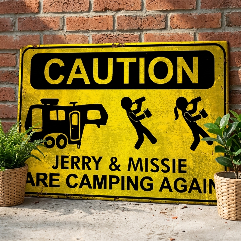 Custom Name Funny Camping Gifts - Personalized Metal Sign