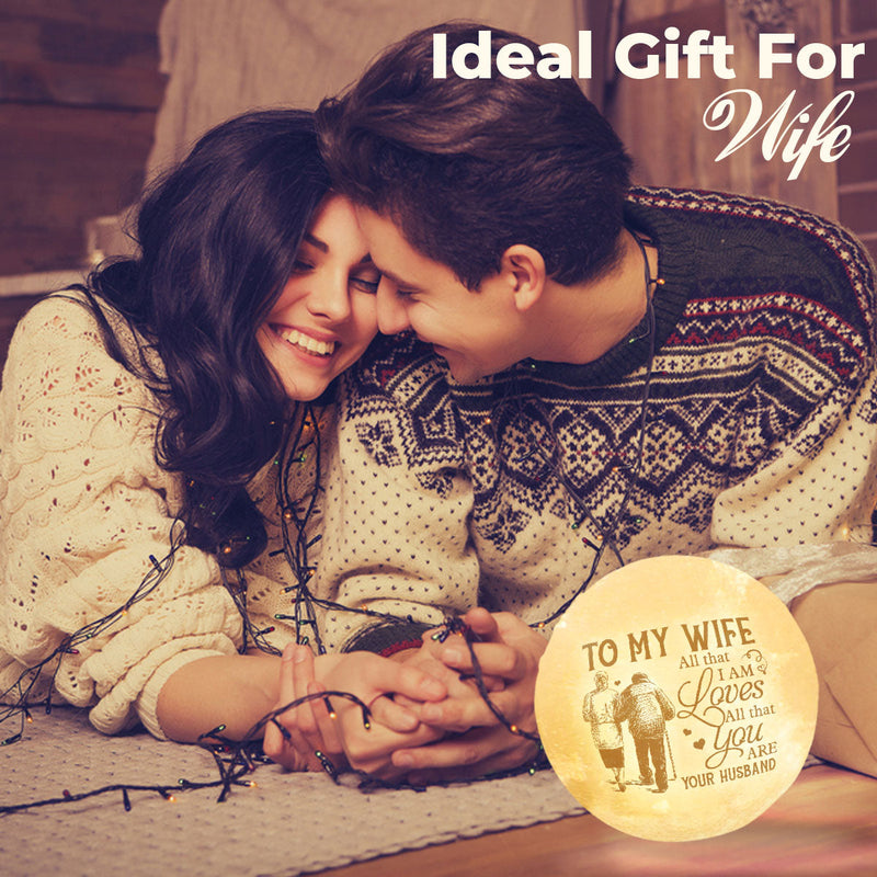All That I Am Loves All That You Are - Moon Lamp - To My Wife, Gift For Wife, Anniversary, Engagement, Wedding, Marriage Gift, Christmas Gift