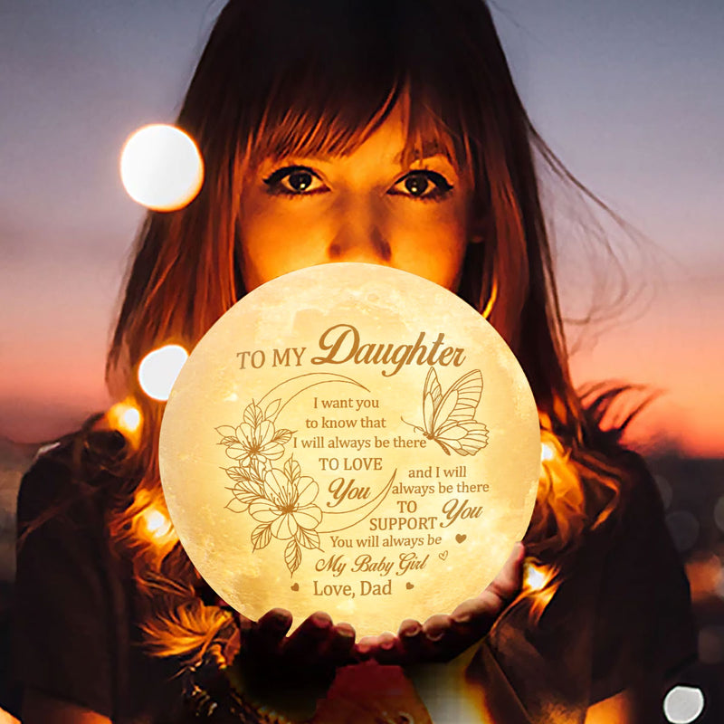 You'll Always Be My Baby Girl - Moon Lamp - To My Daughter, Gift For Daughter, Daughter Gift From Dad, Birthday Gift For Daughter, Christmas Gift