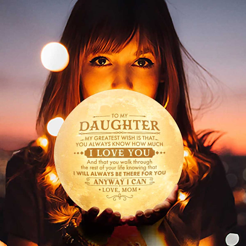 My Greatest Wish - Moon Lamp - To My Daughter, Gift For Daughter, Daughter Gift From Mom, Birthday Gift For Daughter, Christmas Gift