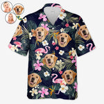Custom Pet Photo Tropical Floral Gifts for Dog Lovers - Personalized Hawaiian Shirt