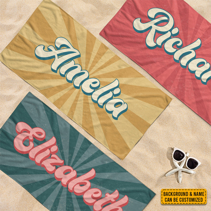 Enjoy The Waves - Family Personalized Custom Beach Towel - Summer Vacation Gift, Gift For Family Members