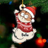 Cat Into The Holiday Spirit - Cat Personalized Custom Ornament - Acrylic Custom Shaped - Christmas Gift For Pet Owners, Pet Lovers