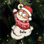 Custom Name Christmas Cat Gifts - Personalized Ornament