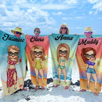 Custom Name Beach Girl Gifts for Women - Personalized Beach Towel