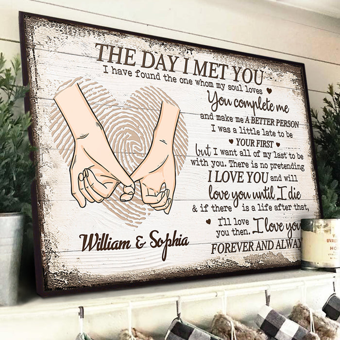 Love You Forever And Always - Gift For Couples, Husband Wife, Personalized Horizontal Poster