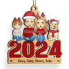 Family Melts My Heart - Family Personalized Custom Ornament - Wood Custom Shaped - Christmas Gift For Family Members