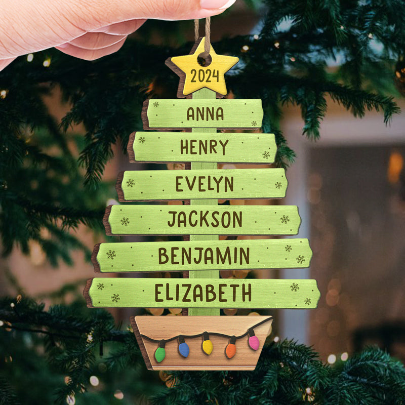 Custom Name Christmas Family Tree Gifts - Personalized Ornament