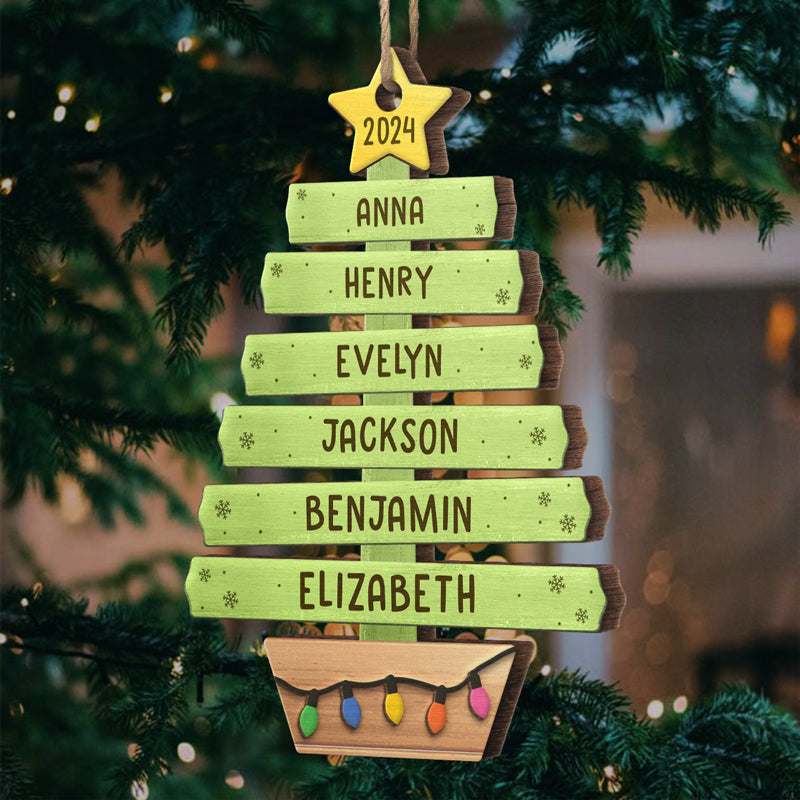 Custom Name Christmas Family Tree Gifts - Personalized Ornament