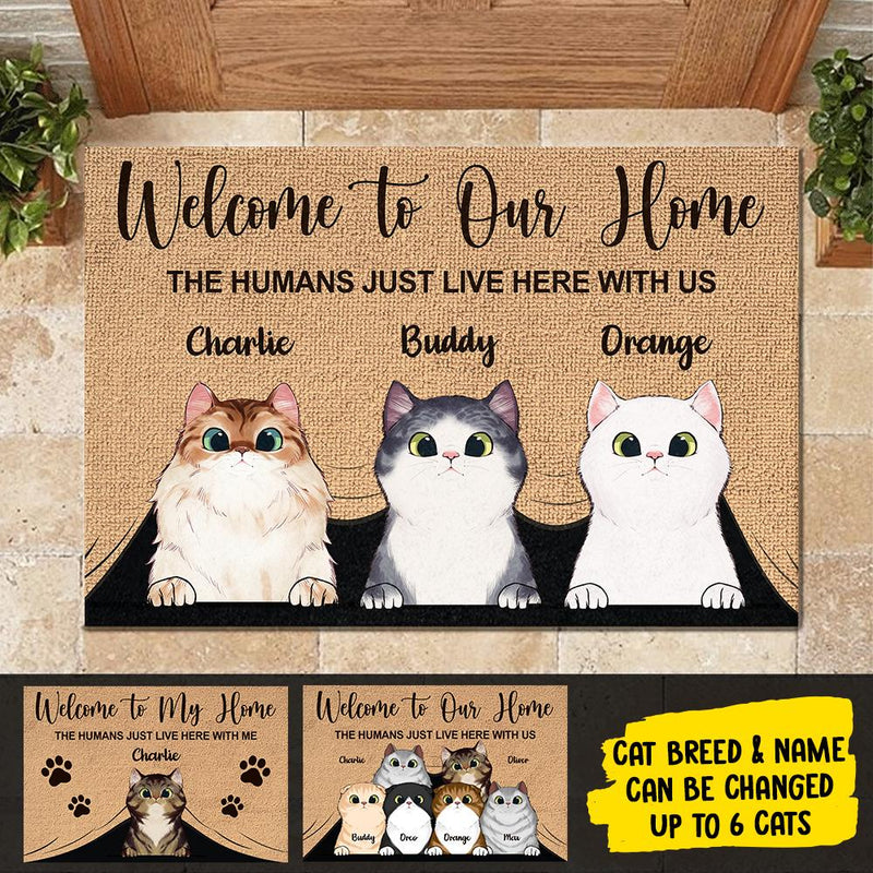 Custom Name Cat Lover Welcome Home Decor - Personalized Doormat