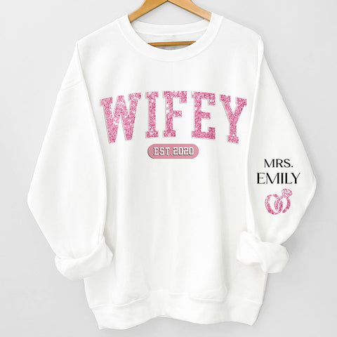 Custom Wifey Wedding Gifts for Brides - Personalized Sweater