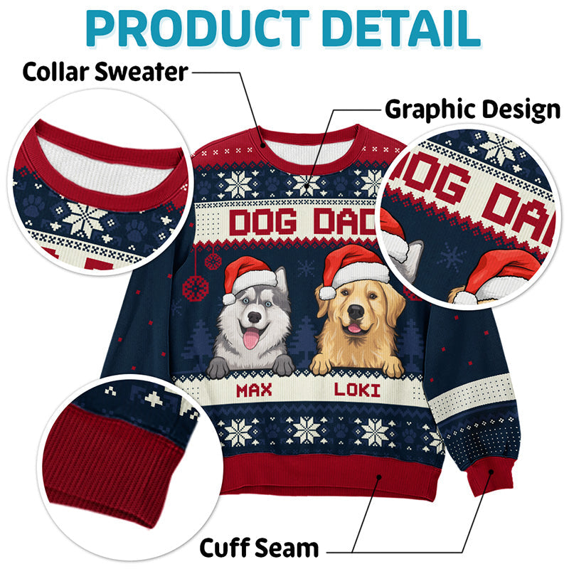Custom Name Cat Dad Christmas Gifts for Cat Lovers - Personalized Sweatshirt