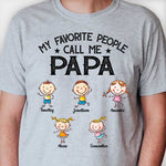 Custom Name Papa Gifts from Kids - Personalized Apparel