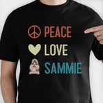 Custom Name Peace Love Dog Lover Gifts - Personalized Apparel
