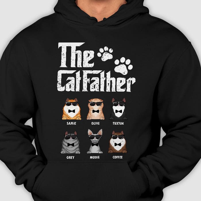 The Cat Father - Gift For Cat Dad, Cat Mom - Personalized Unisex T-Shirt, Hoodie